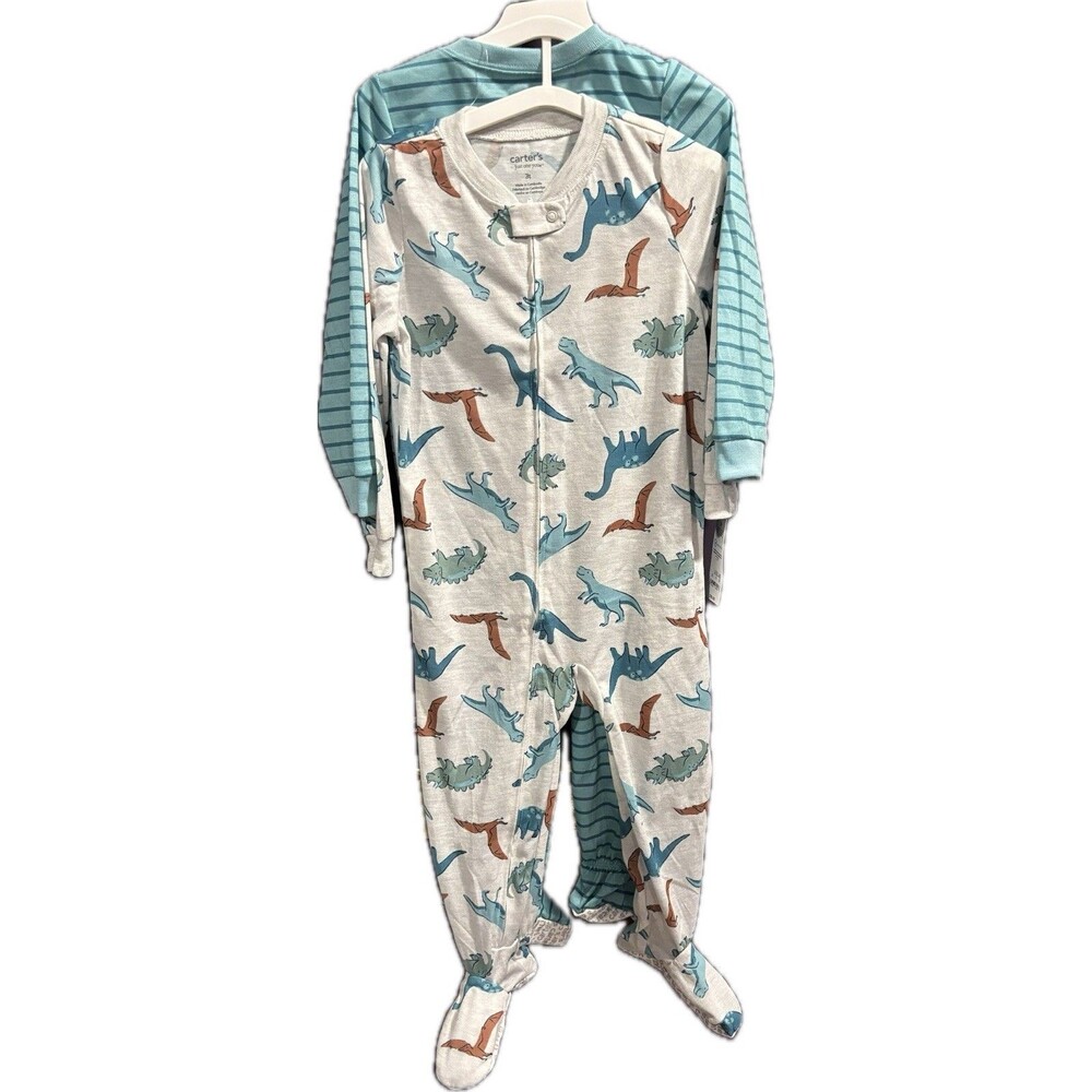 Carters Toddler 3T Boys 2-Pack Snug Fit 1-Piece Pajama Dinosaurs NWT